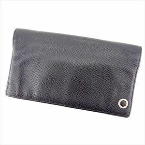 Bvlgari Wallet Purse leather Black Woman Authentic Used T8138